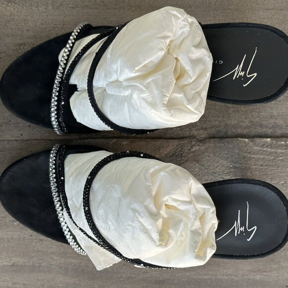 Giuseppe Zanotti Women's US Size 8.5 Embellished High Heel Slide Sandals Black - Picture 12 of 16